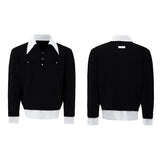 【25s Sep.】Textured Mock Two-piece Shirt Stitching Sweater