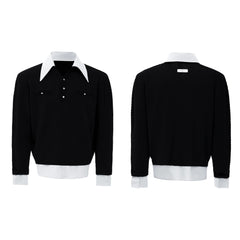 【25s Sep.】Textured Mock Two-piece Shirt Stitching Sweater