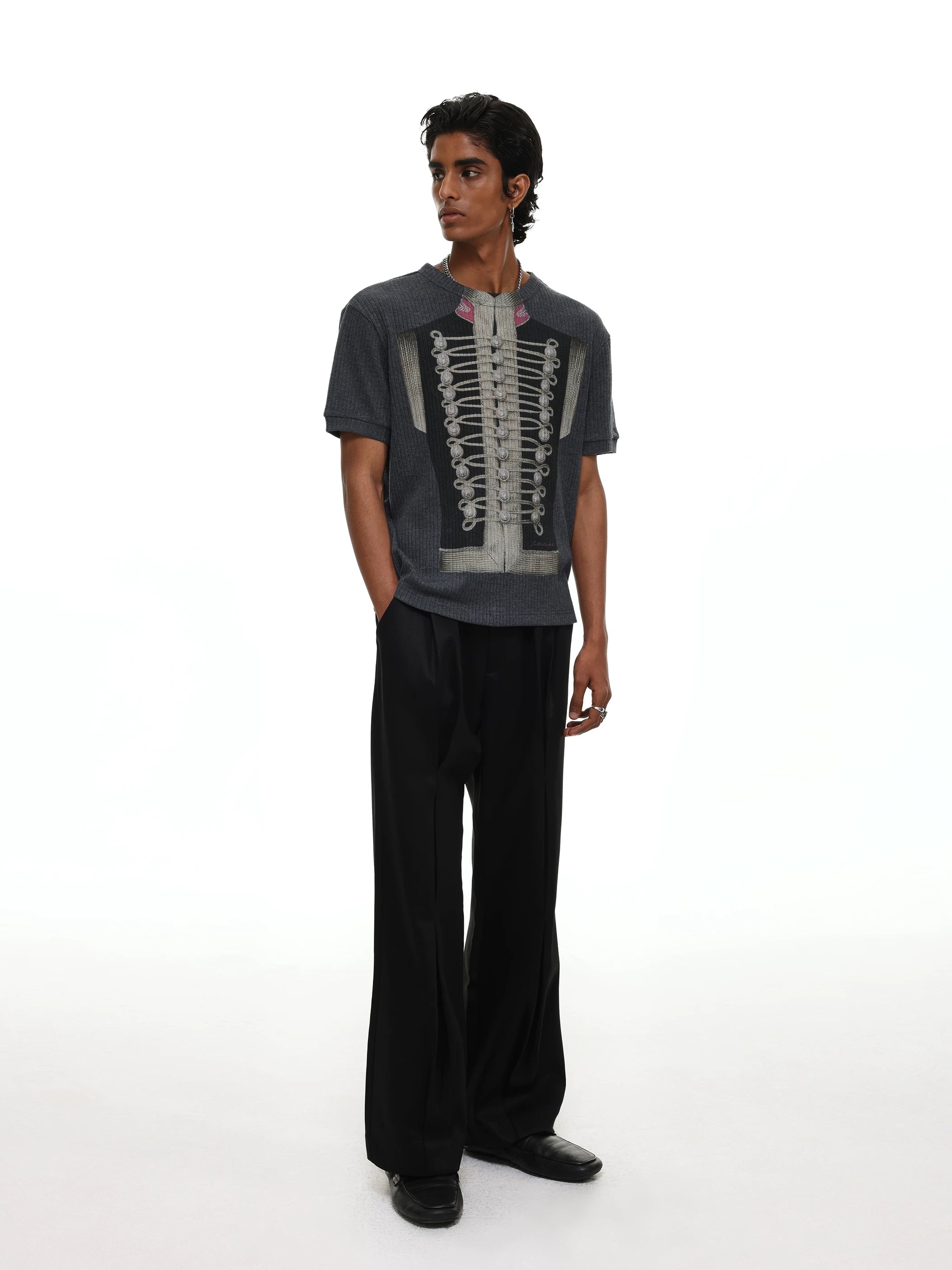 【26s May】Napoleonic Court Printed Cropped Slim Tee