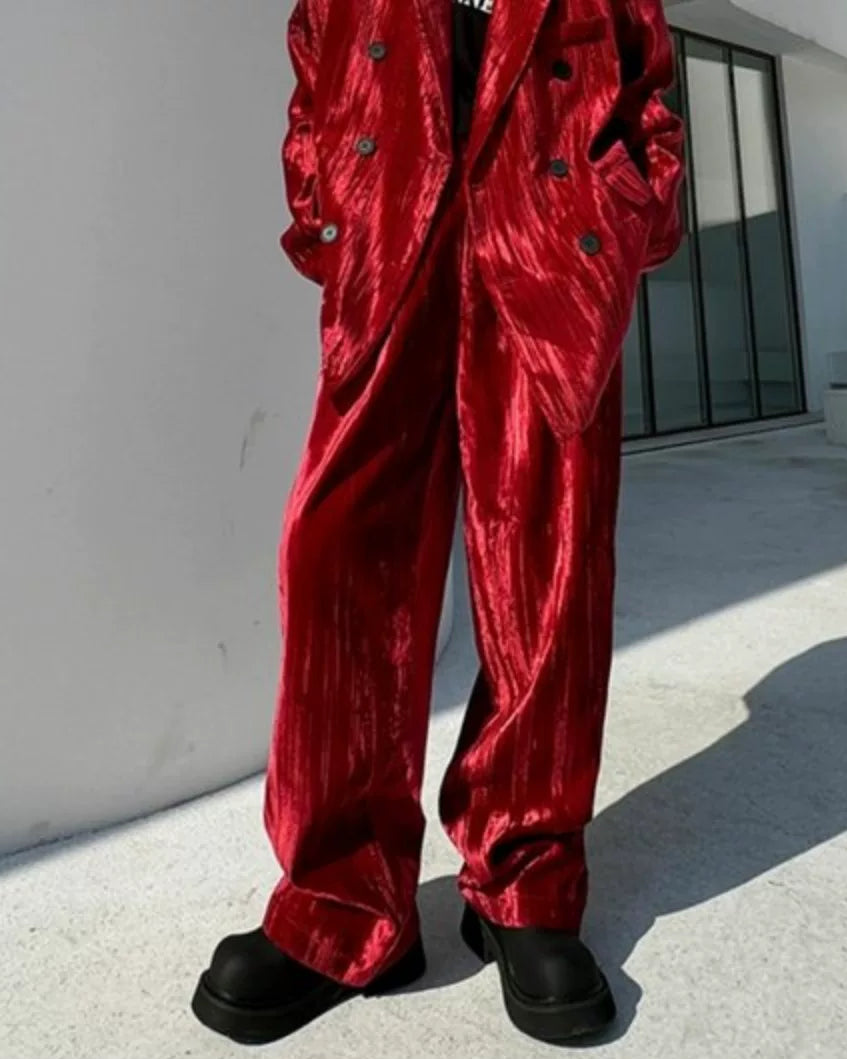 【26s Jan.】Retro Velvet Double-Breasted Suit Set