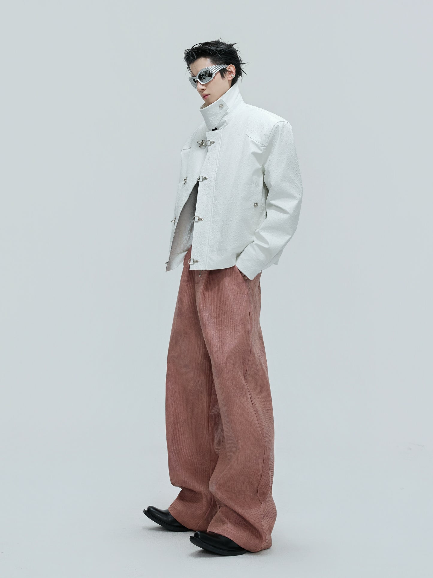 【25s Nov.】Waxed Distressed Leather Trousers