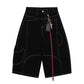 【25s Jul.】Vintage Deconstructed Topstitched Multi-pocket Short Jeans