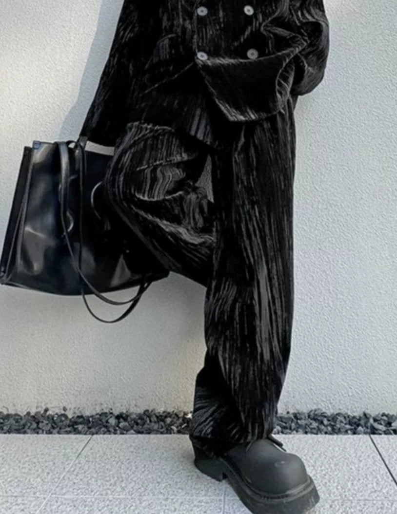 【26s Jan.】Retro Velvet Double-Breasted Suit Set