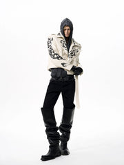 【25s Oct.】Cool Motorcycle Sequined Cropped Leather Jacket