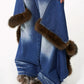 【25s Oct.】Plush Patchwork Denim Distressed Design Jacket / Jeans