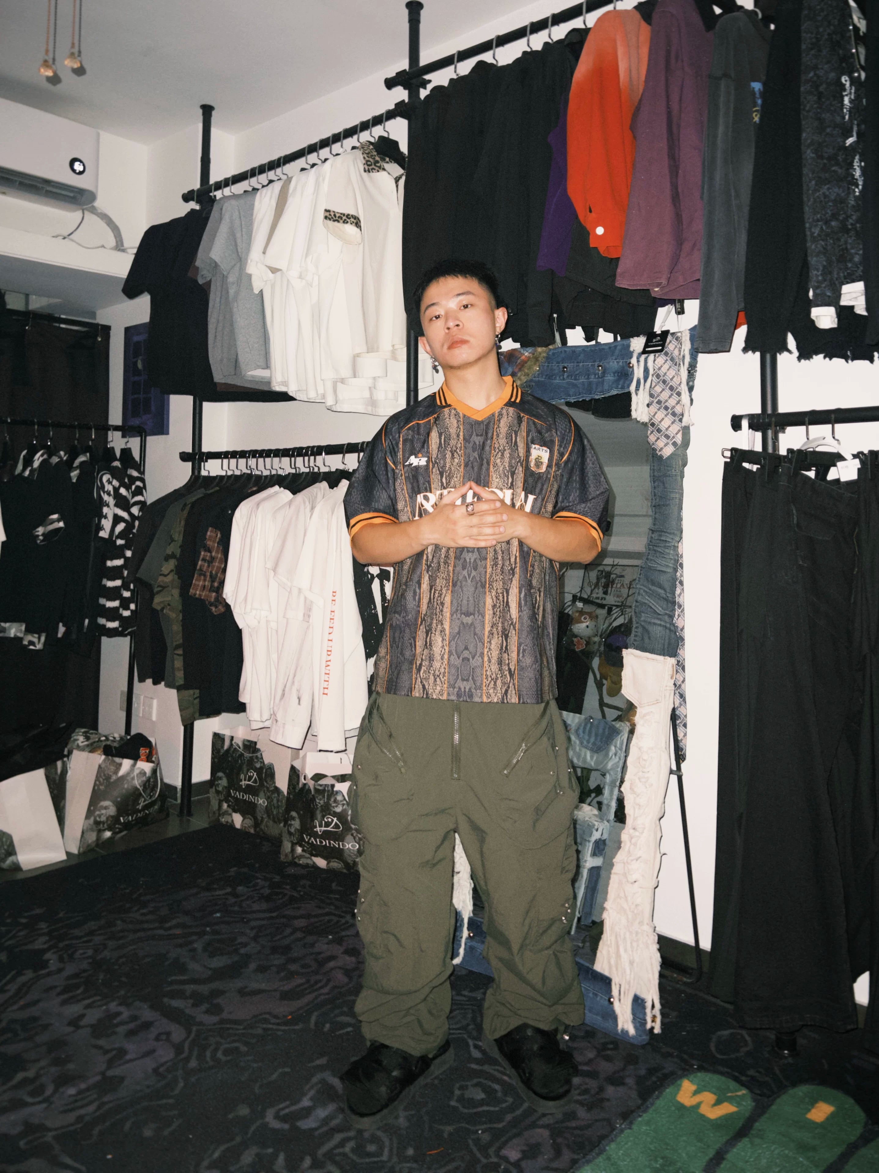 Snake Pattern Polo Jersey Tee