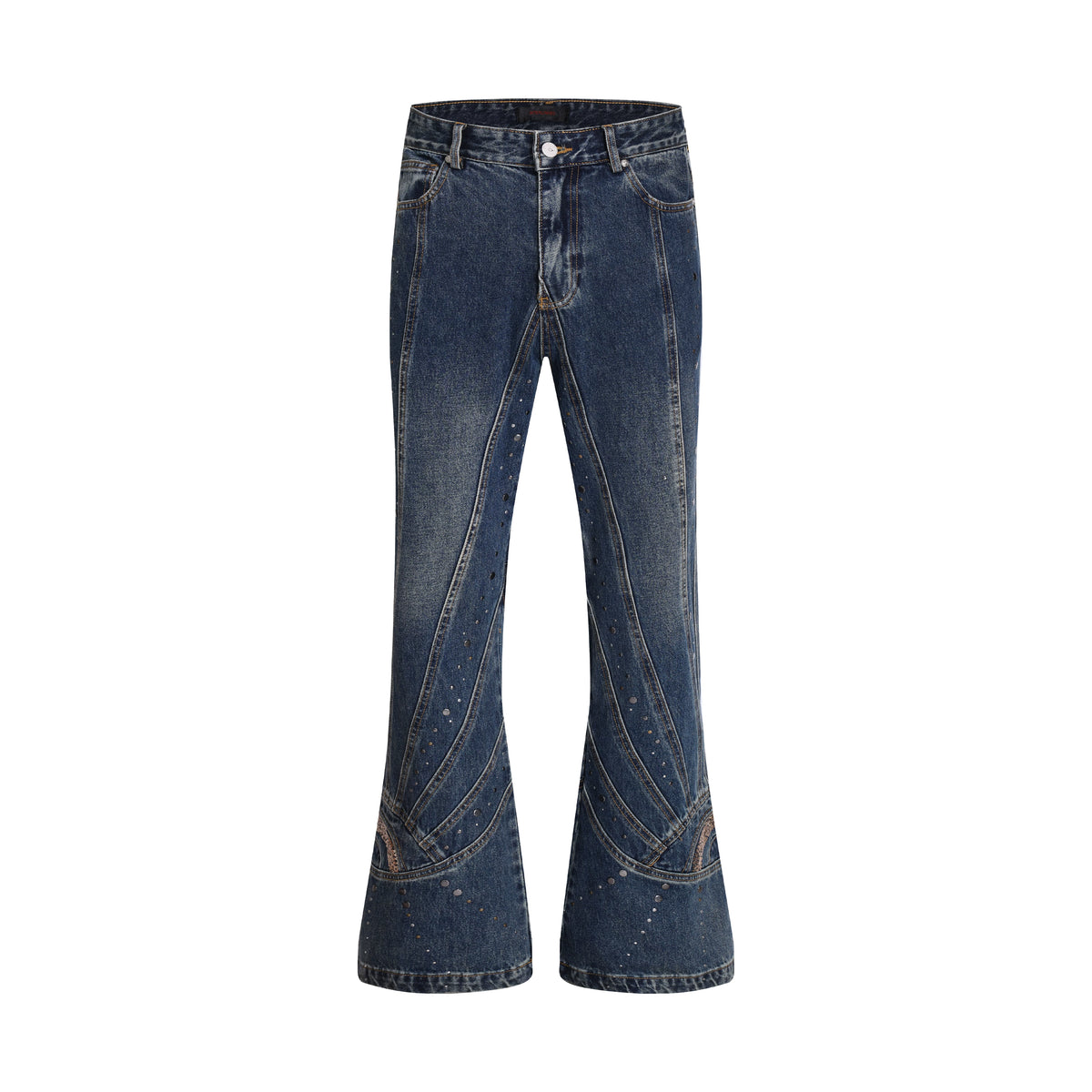 【26s Apr.】Distressed Studded Sequin Denim Set