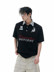 Contrast Sequin Polo Tee
