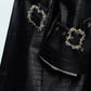 【25s Sep.】Deconstructed Crocodile-effect Metal Buttons Leather Coat