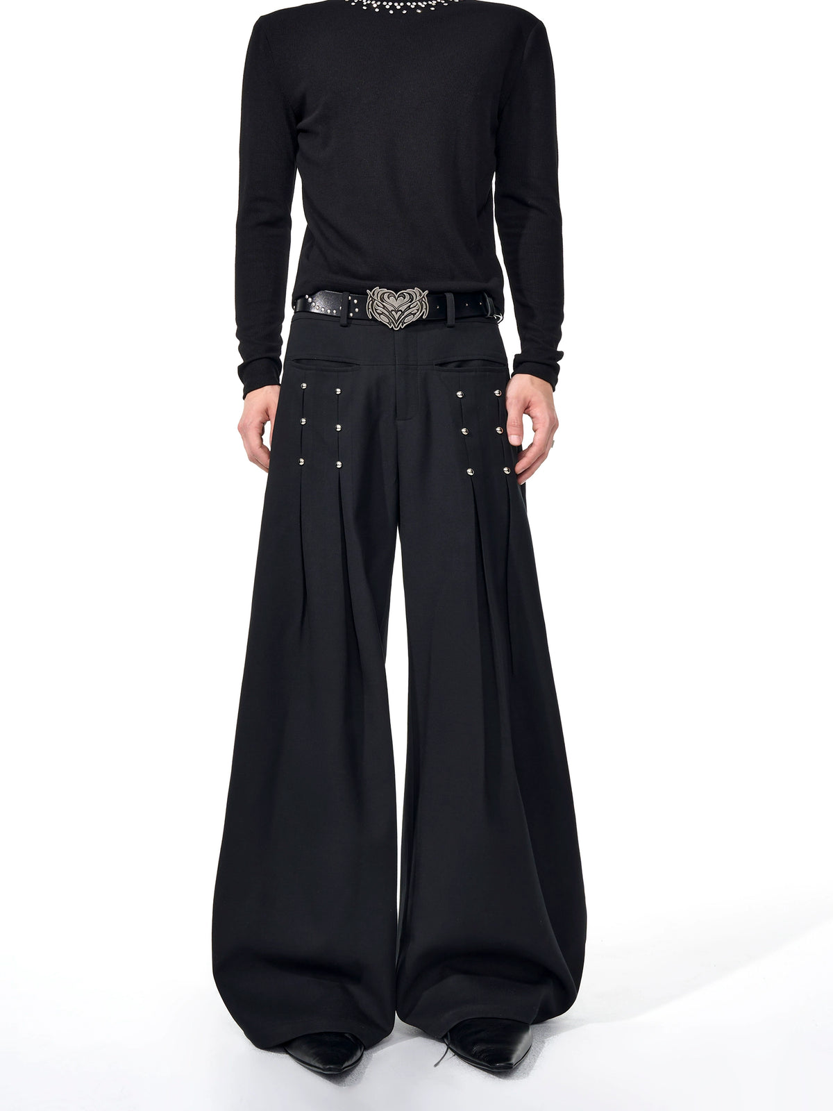 【25s Sep.】Drape Casual Beaded Trousers