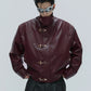 【25s Nov.】Ostrich Leather Aircraft Button Plush Leather Jacket