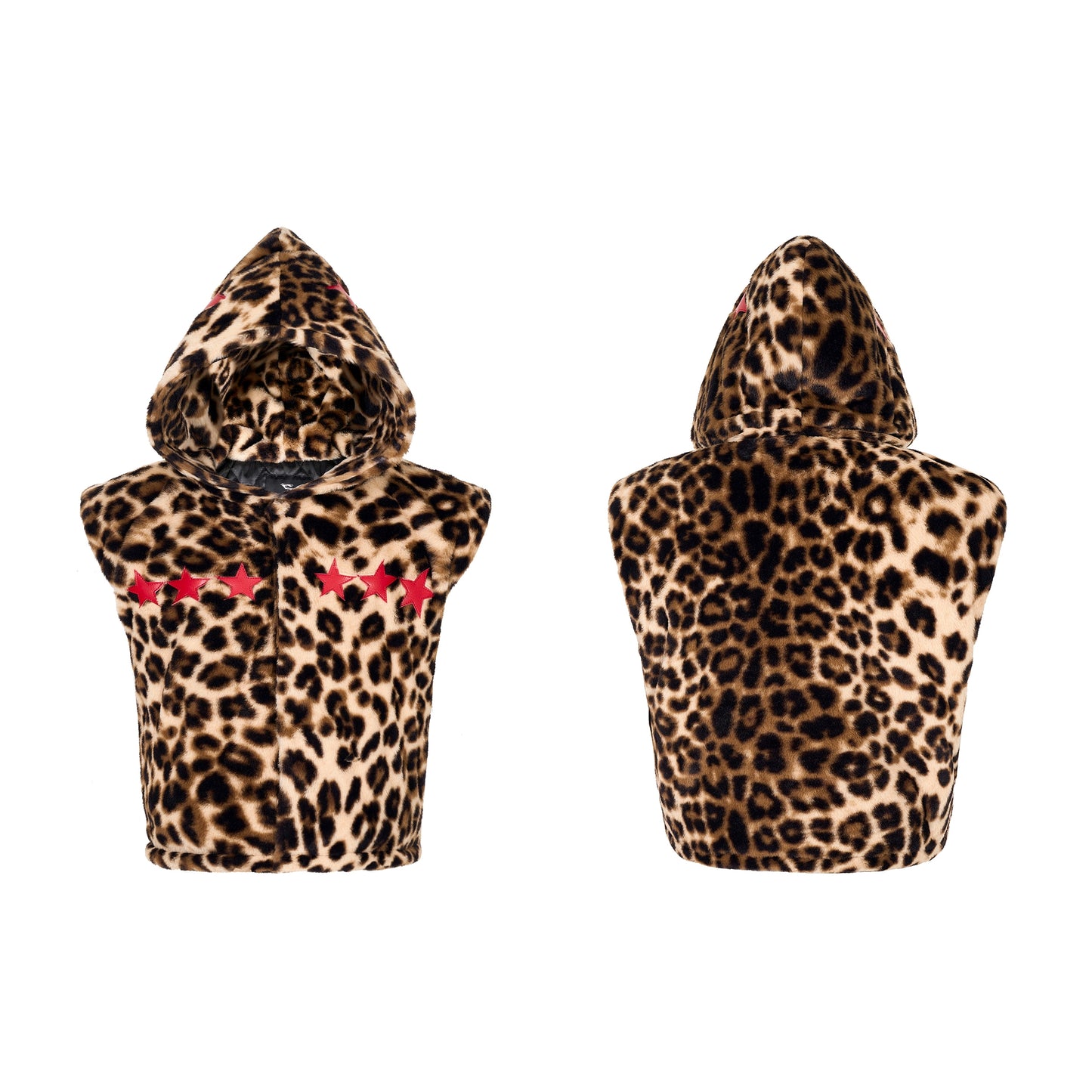 【25s Dec.】Leopard Print Fur Hooded Vest