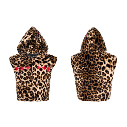 【25s Dec.】Leopard Print Fur Hooded Vest