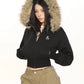 【25s Nov.】Detachable Fur Collar Hooded Short Jacket