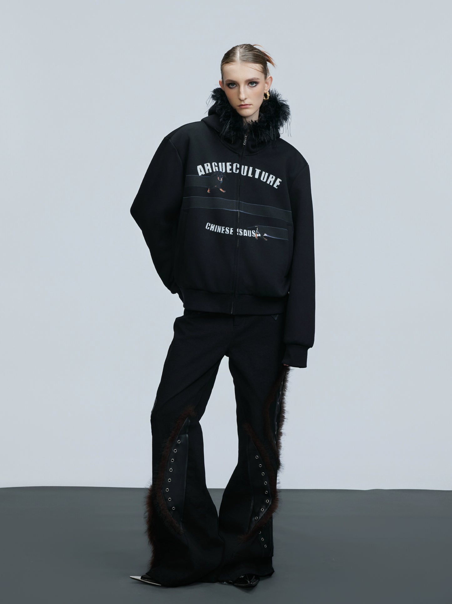 【25s Nov.】Elongated Dog* Vintage Fur Collar Hoodie