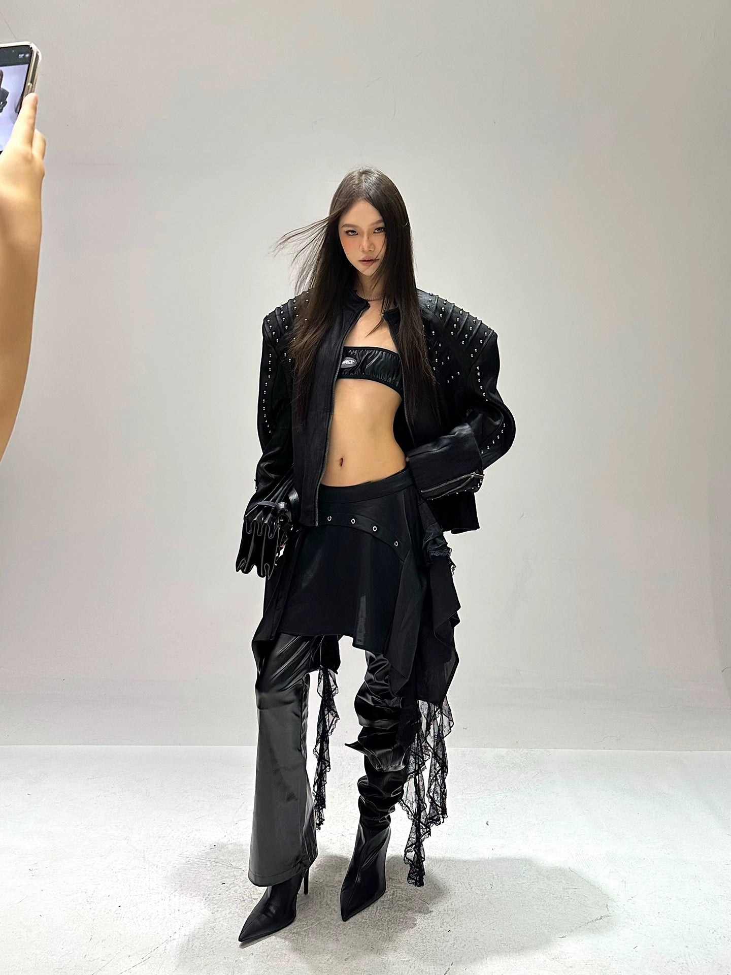 【25s Sep.】Studded Armor Oversized Stand Collar Jacket