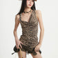 【25s Aug.】Leopard Metallic Flower Twist Camisole