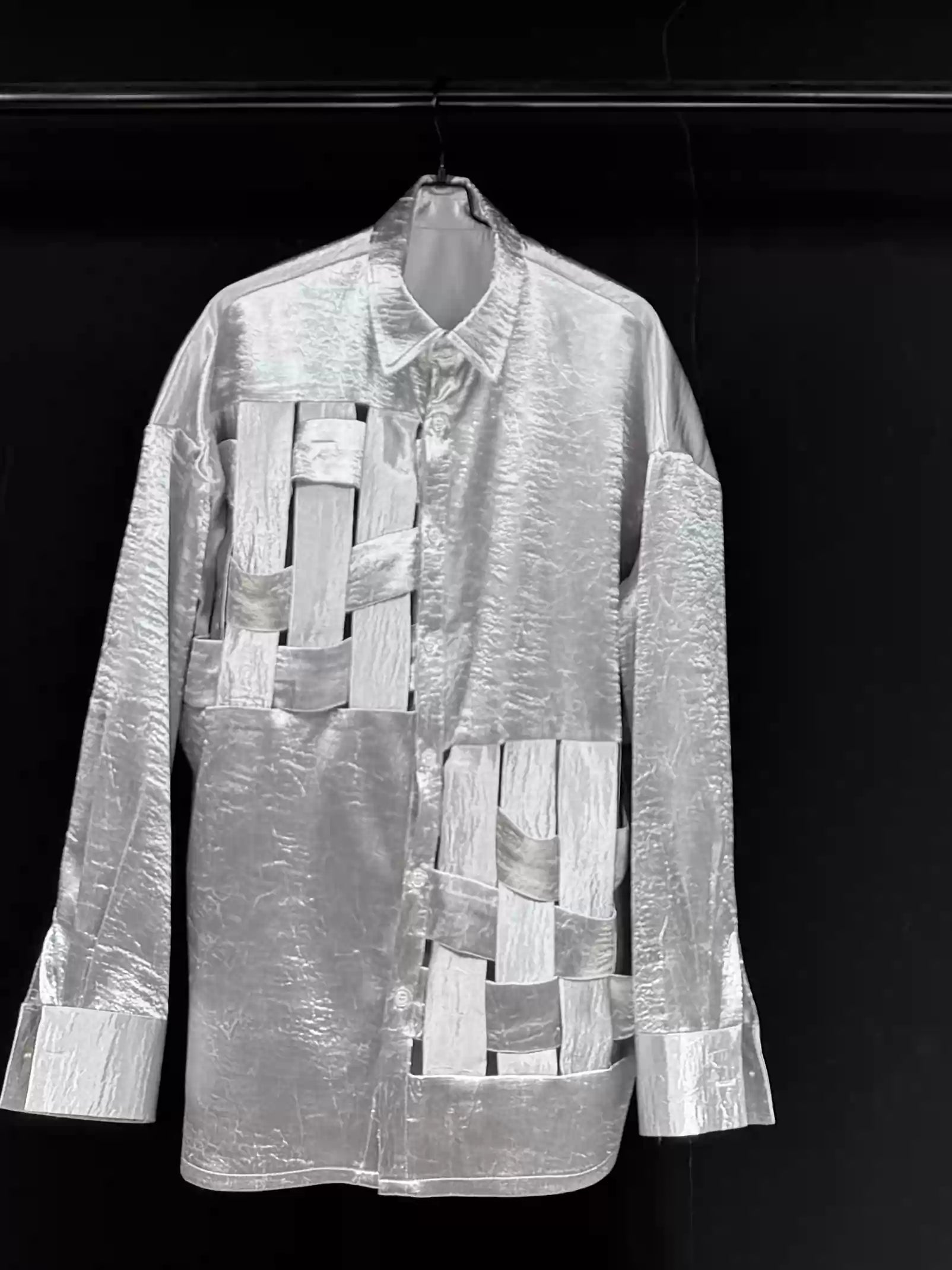 Silver Cutout Deconstructed Shirt