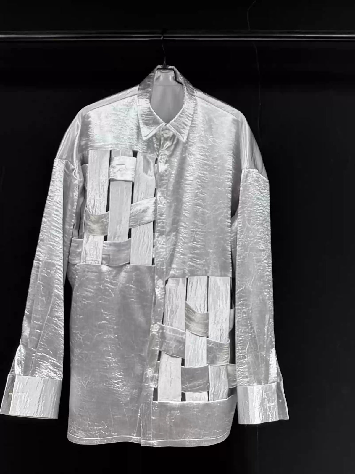 Silver Cutout Deconstructed Shirt