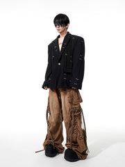 【25s Apr.】Oversized Black Strap Blazer