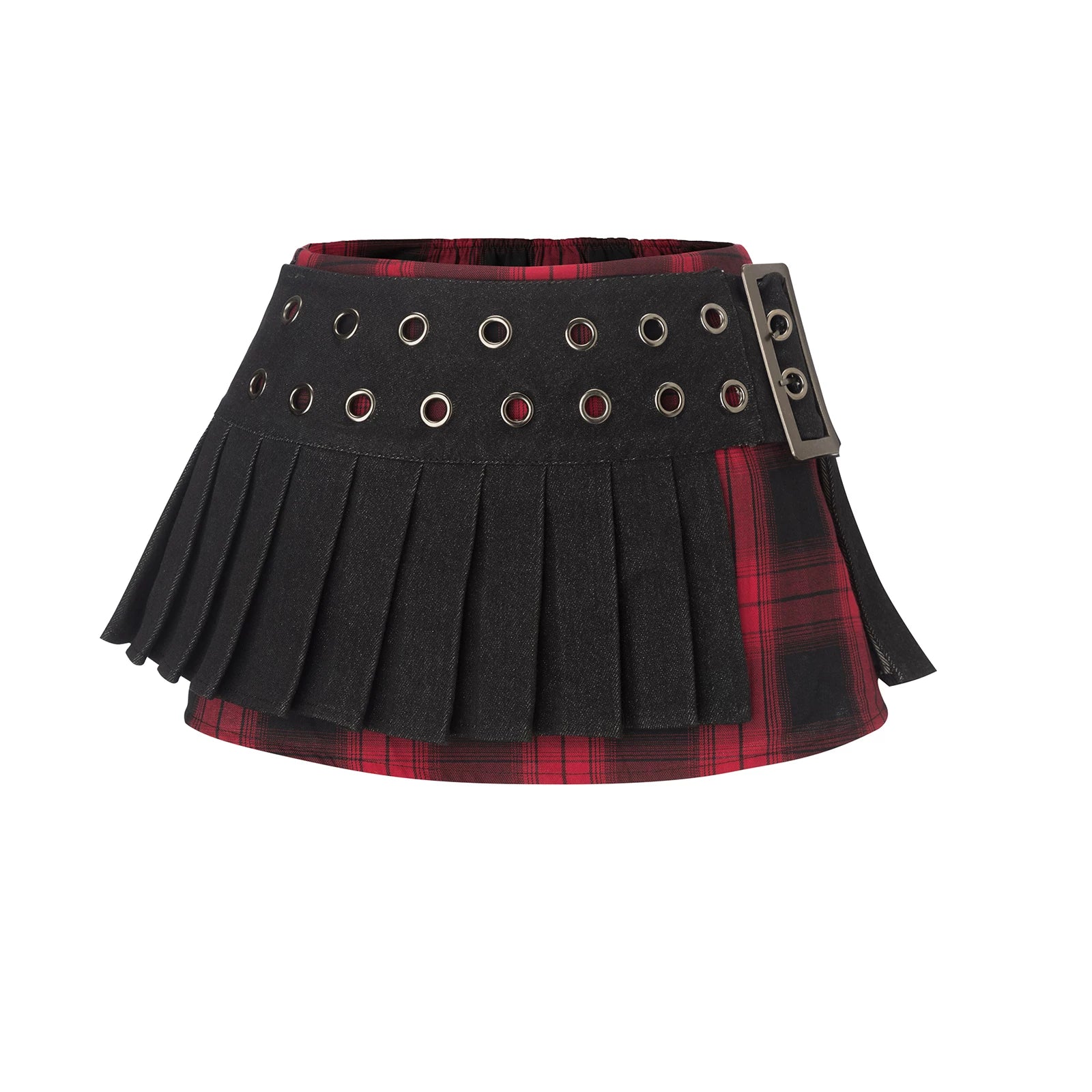 【26s Mar.】Punk Witch Plaid Pleated Skirt