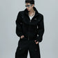 【25s Oct.】Hooded Cropped Mohair Patchwork Hooide/Pants