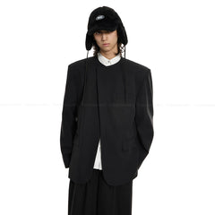 Minimal Round Neck Blazer