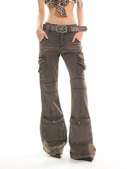 【25s Jun.】Washed Slim Flared Utility Jeans