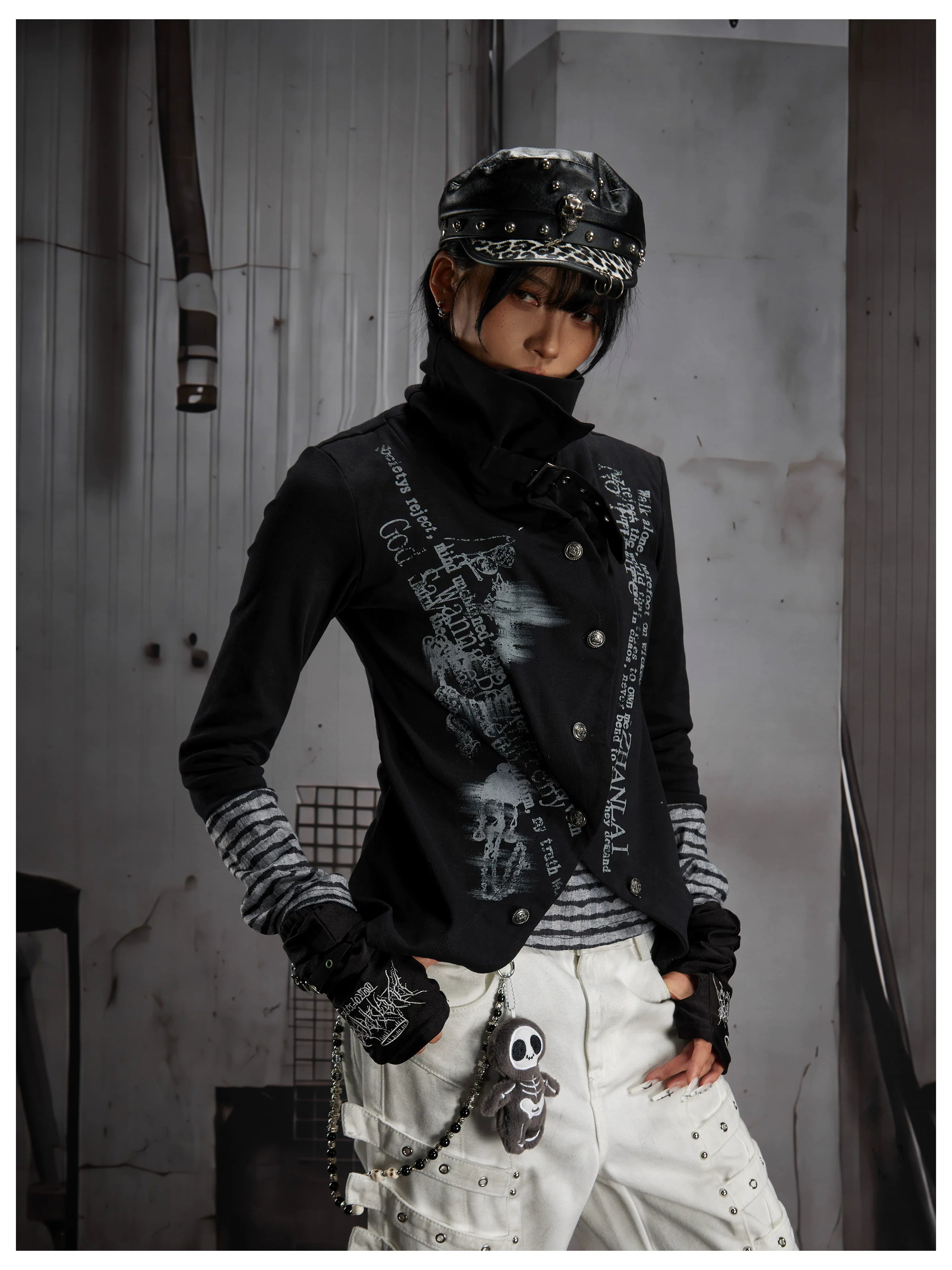 Y2K Contrast Layered Long Sleeve Tee