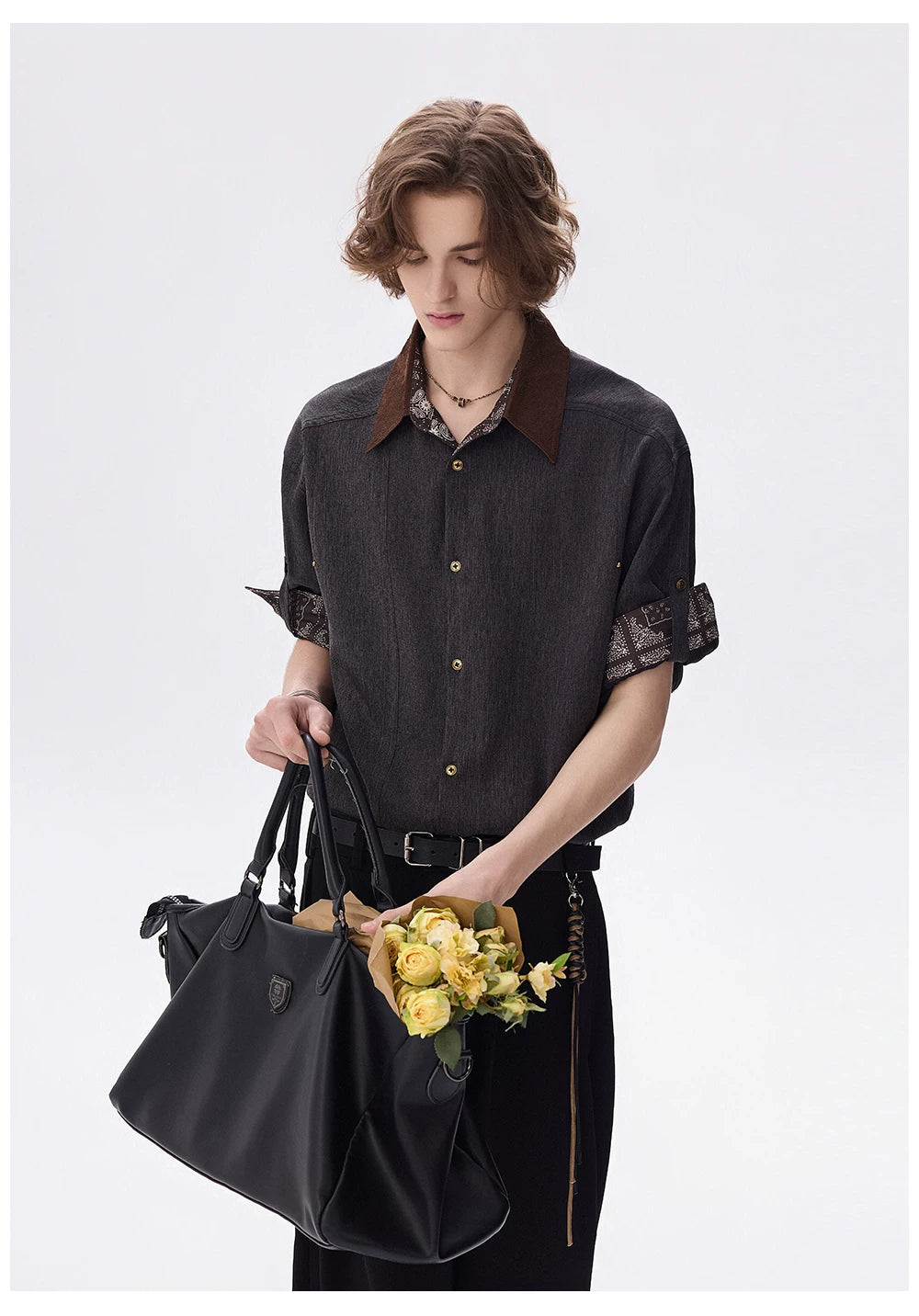 Vintage Contrast Denim Panel Shirt