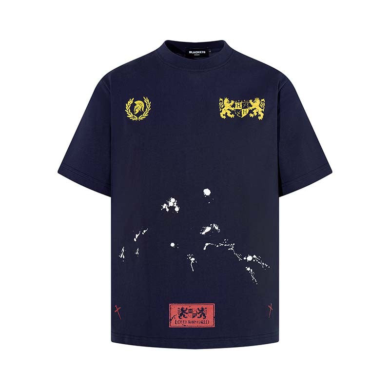 Cartoon Lion Badge Oversized Tee
