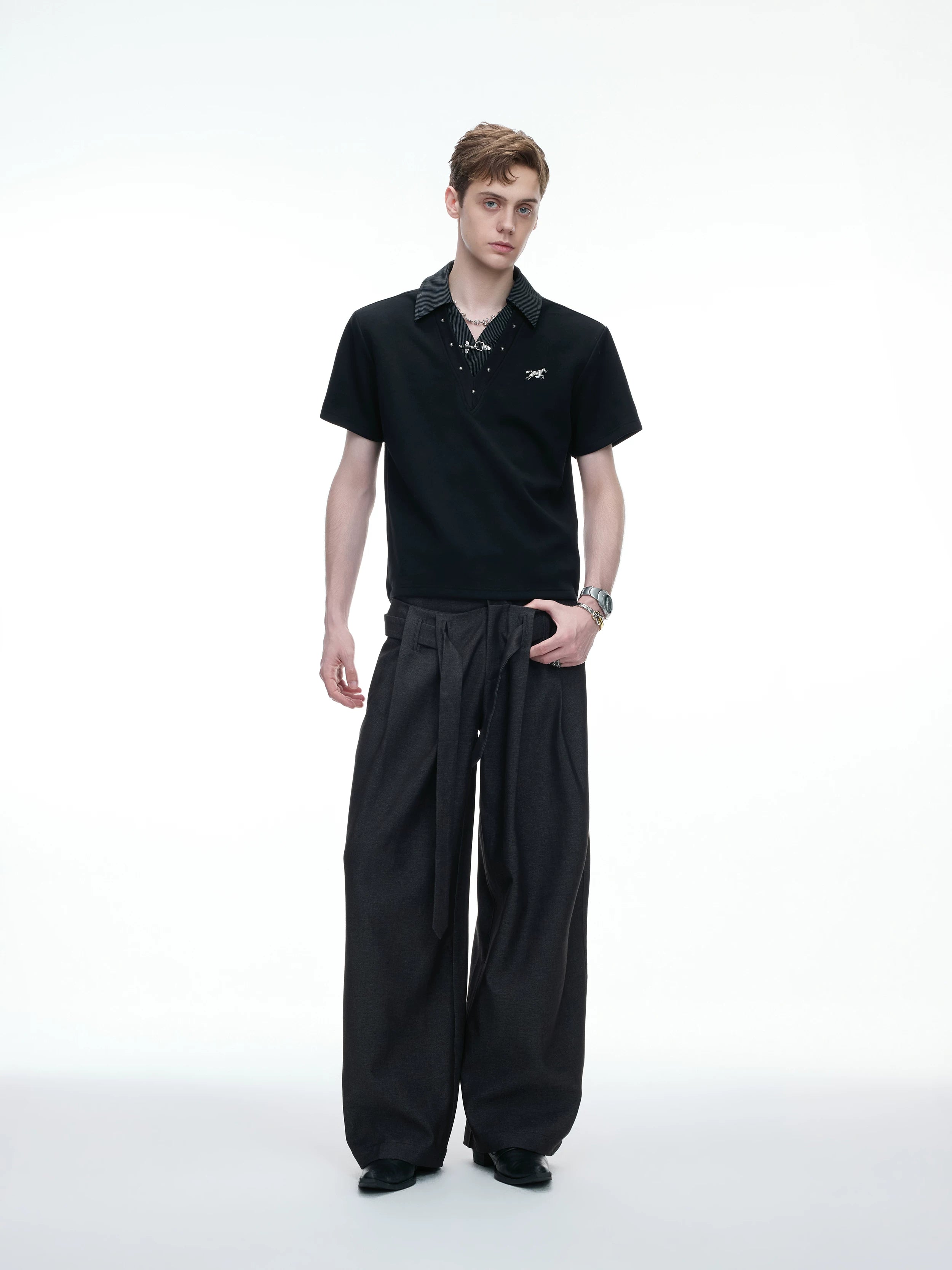 Wide-Leg Pleated Kendo Trousers