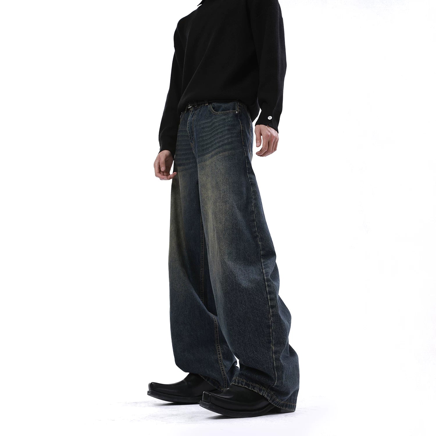 【26s Jan.】Clean-Fit Washed Vintage Straight Denim Pants