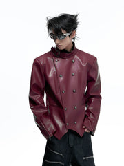 【26s Mar.】Napoleon Double-Breasted Leather Jacket