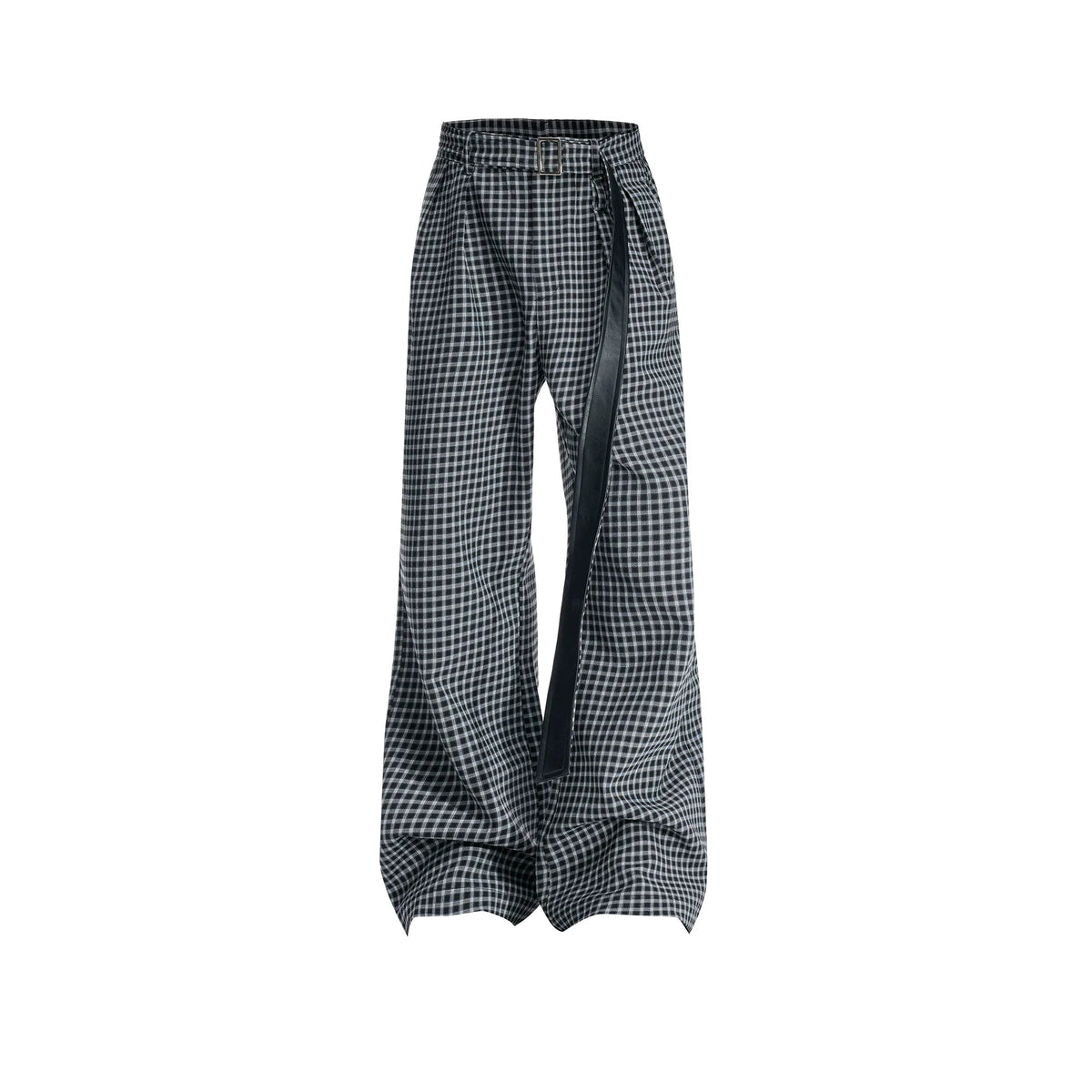 Vintage Plaid Wide-Leg Trousers