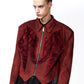 【25s Aug.】Red Snake Print Faux Fur Jacket