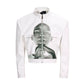 【25s Oct.】Portrait Print Cropped Leather Jacket
