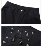 【25s Oct.】Rivet Dark Knight Casual Flared Pants