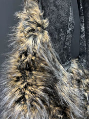 Animal Print Faux Fur Flared Pants