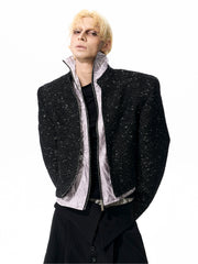【25s Oct.】Sequined Chanel-style Stand-up Collar Jacket