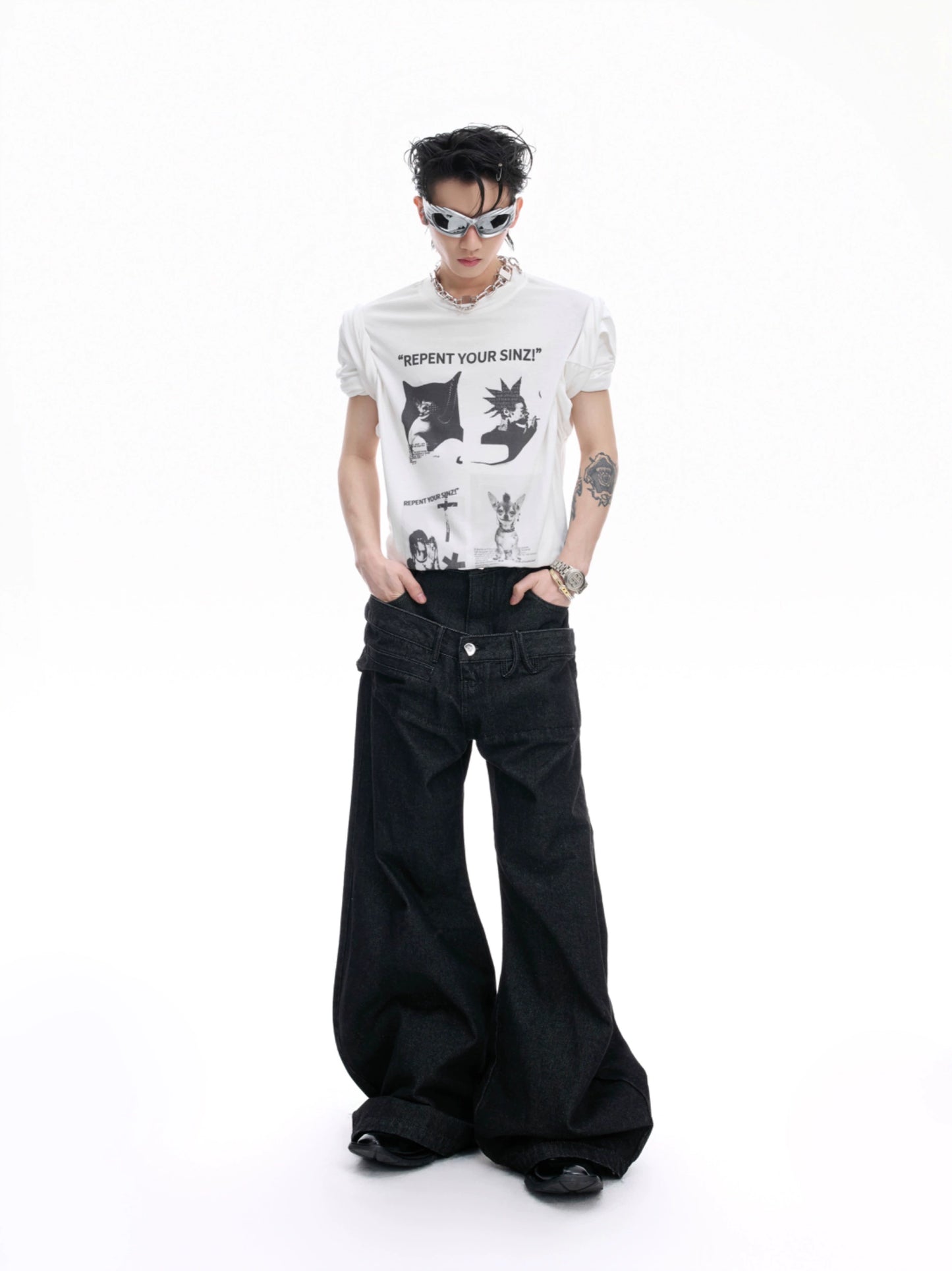 【25s Aug.】Artistic Pattern Loose Fit High Elasticity Long Sleeves