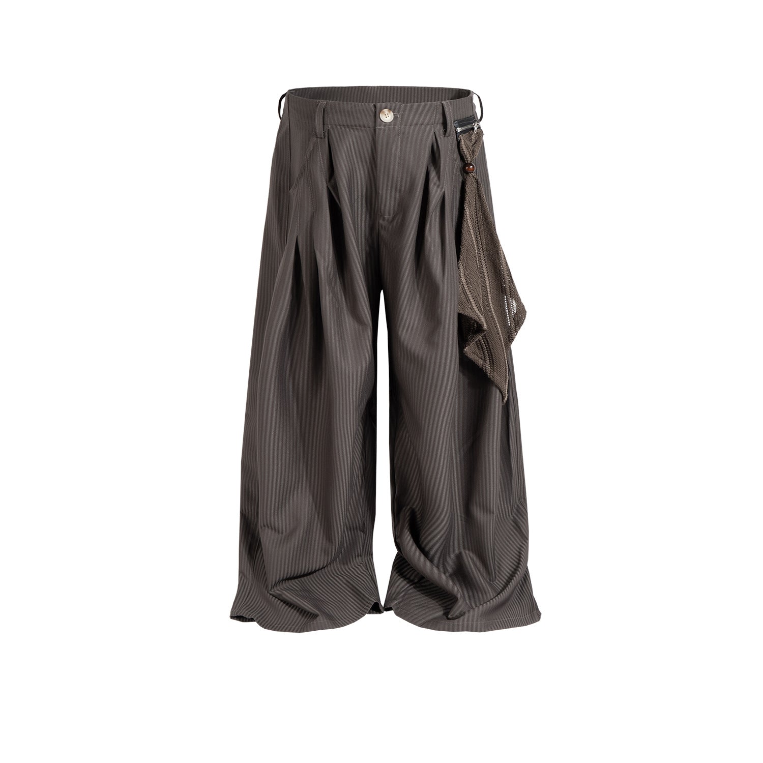 Mesh Panel Stripe Wide Trousers