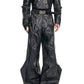 【25s Sep.】Punk Style Deconstructed Patchwork PU Leather Pants