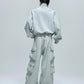 【25s Oct.】Casual Stand Collar Cropped Sweatshirt/Ribbon Pocket Pants