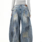 【25s Jul.】Vintage Dirty Distressed Graffiti Machete Jeans