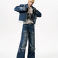 【25s Oct.】Distressed Raw-edge Metal Rivets Denim Jacket