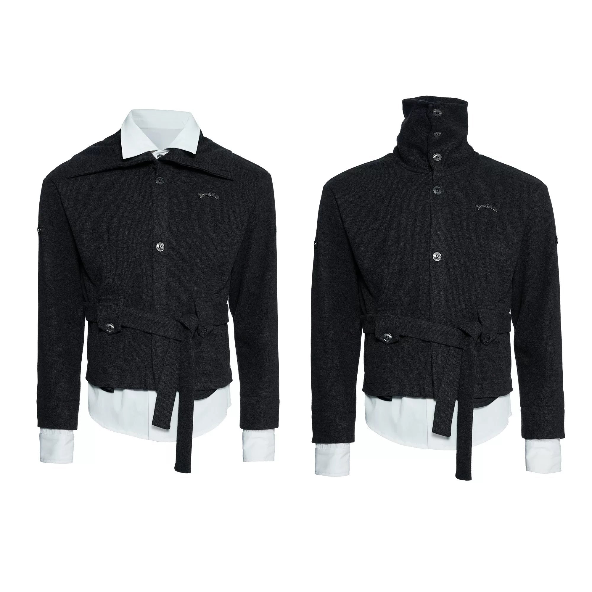 Merwev Convertible Collar Knit Cardigan