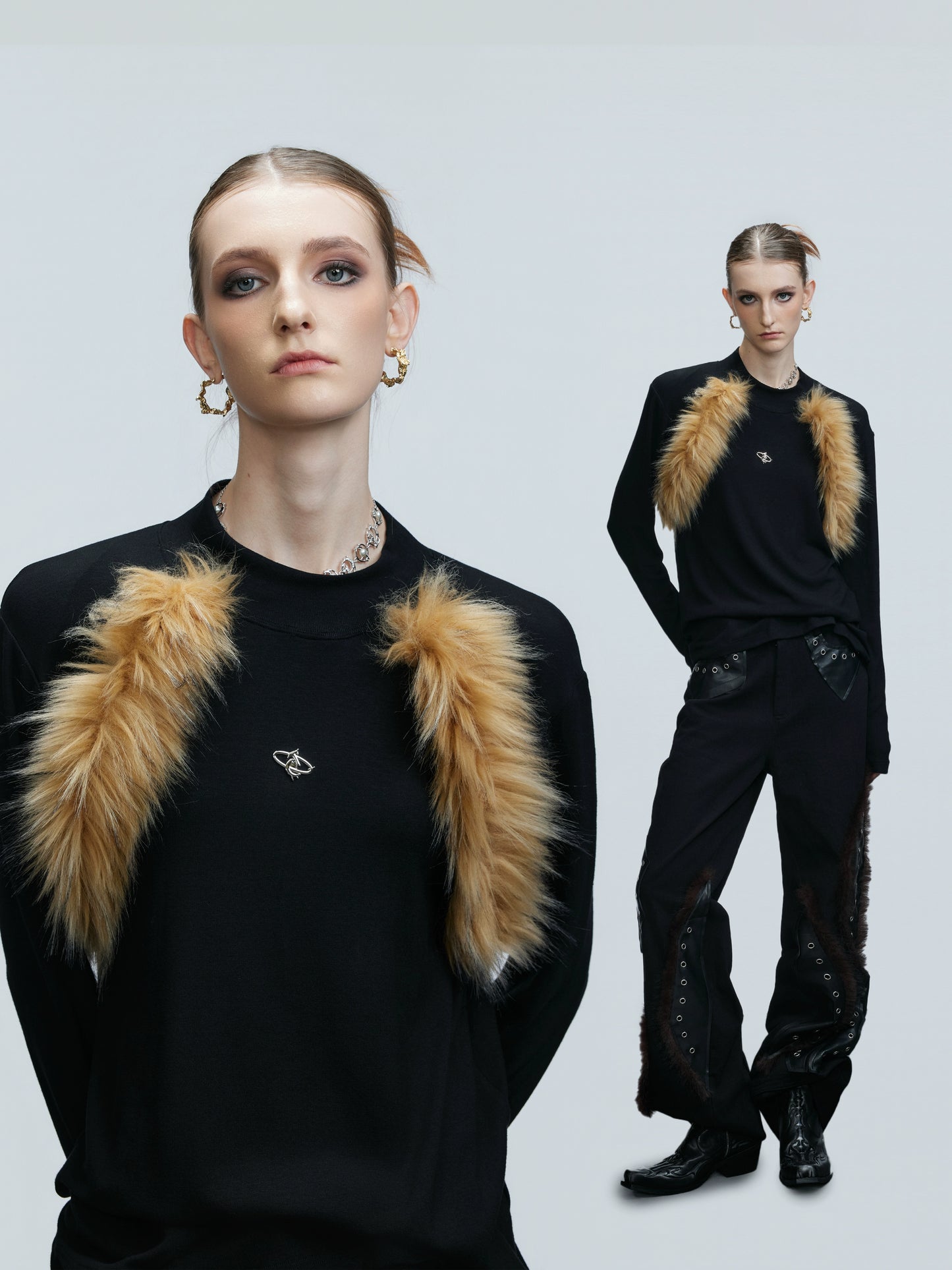 【25s Nov.】Retro High-neck Fur Slim Bottoming Shirt