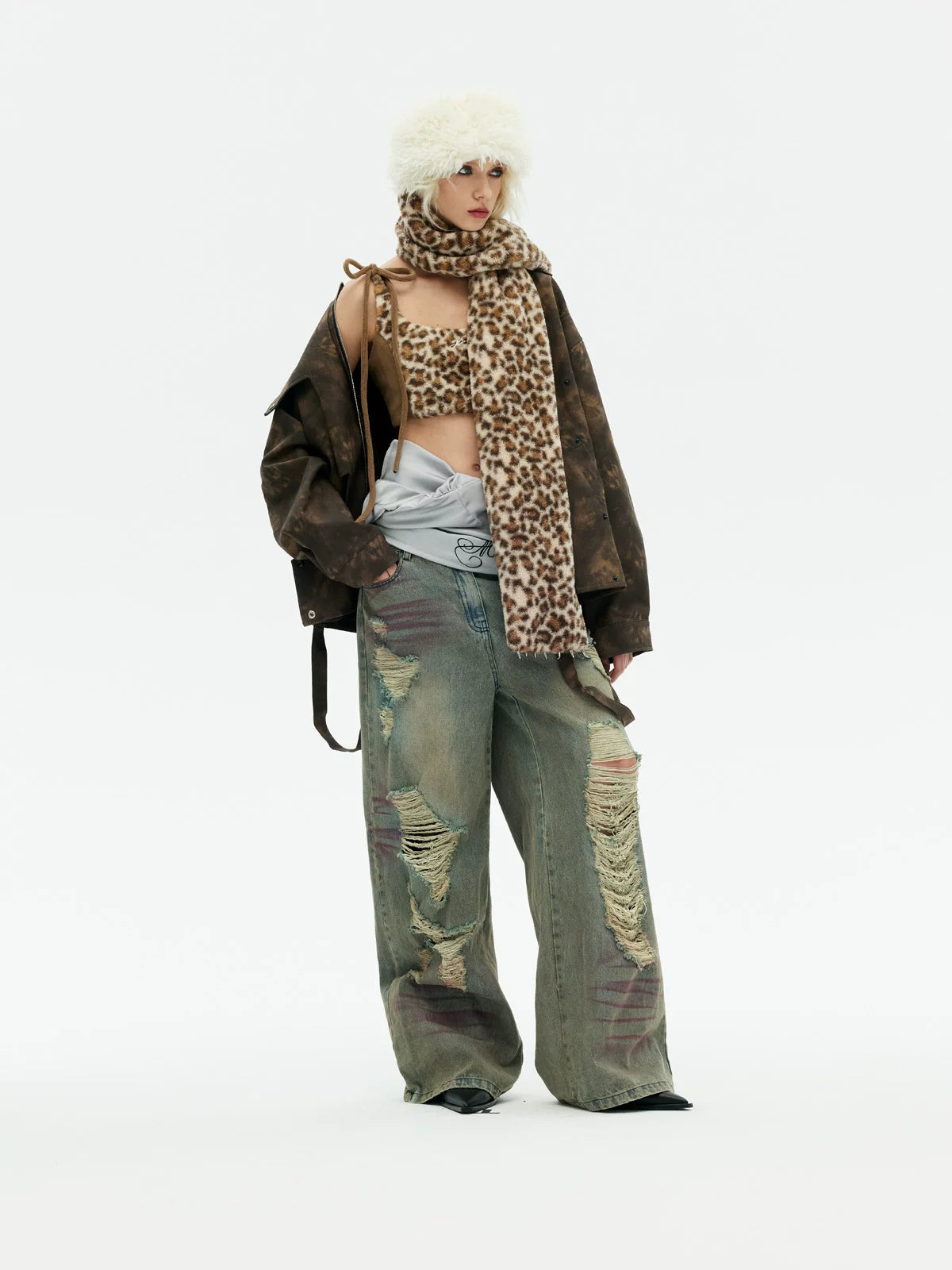 Leopard Print Embroidered Cute Vest