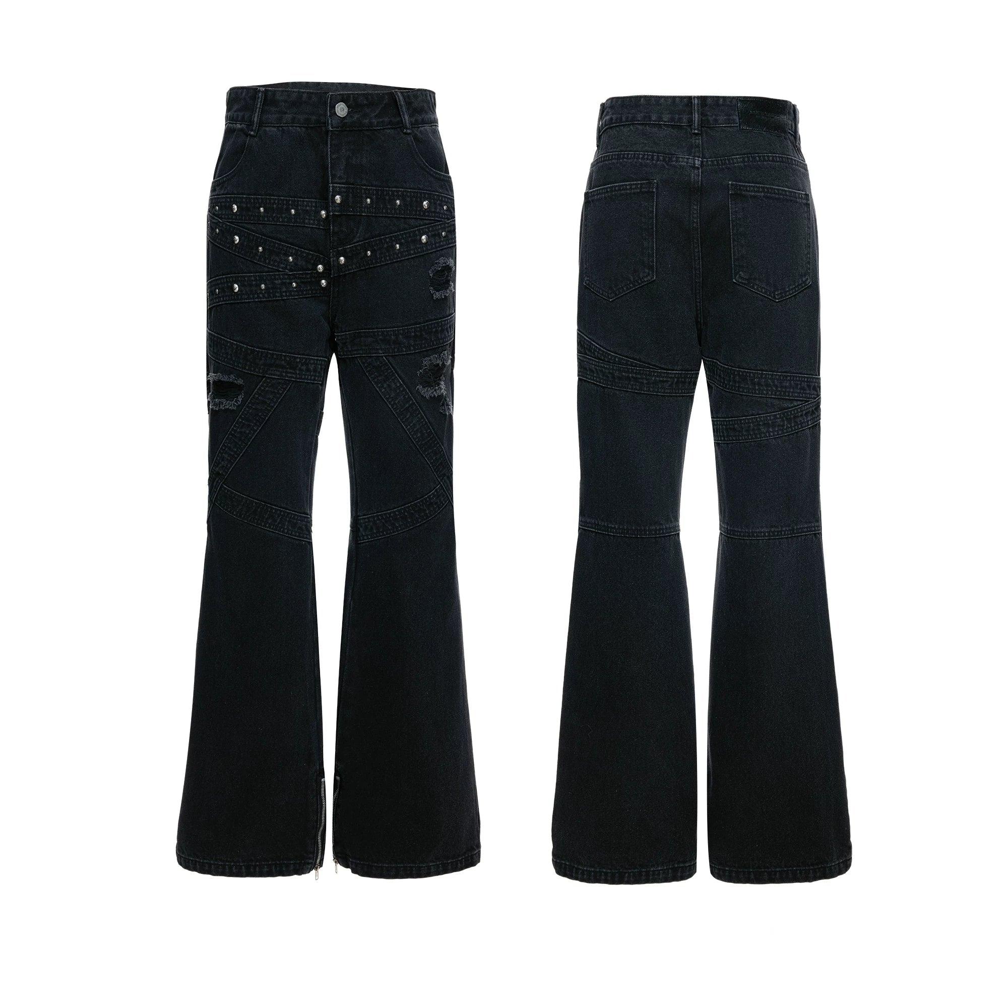 【26s Mar.】Studded Washed Curved Denim Pants